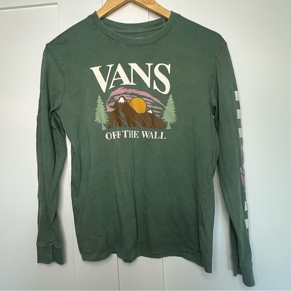 🎆VANS HEARTLANDER BFF LONG SLEEVE T-SHIRT GREEN XS Xtra small graphic cotton - Picture 4 of 10